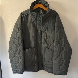 NWT Lou & Grey Brand lightweight Quilted Jacket - Dark Green